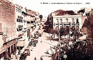 TIARET - LA RUE CAMBON ET LA BANQUE DE L'ALGERIE - 1932
